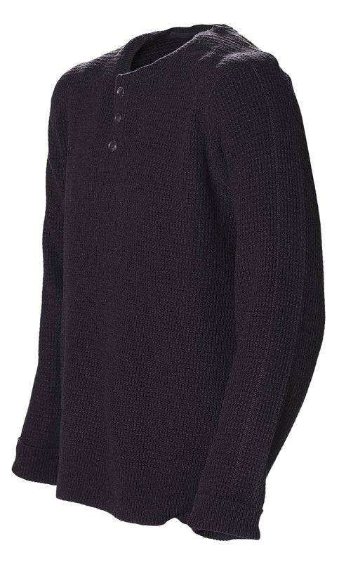 3 Button Wool Blend Henley Sweater | Black or Camel - Image 4