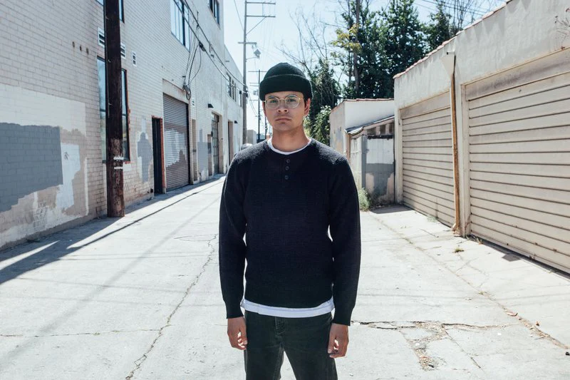 3 Button Wool Blend Henley Sweater | Black or Camel - Image 5