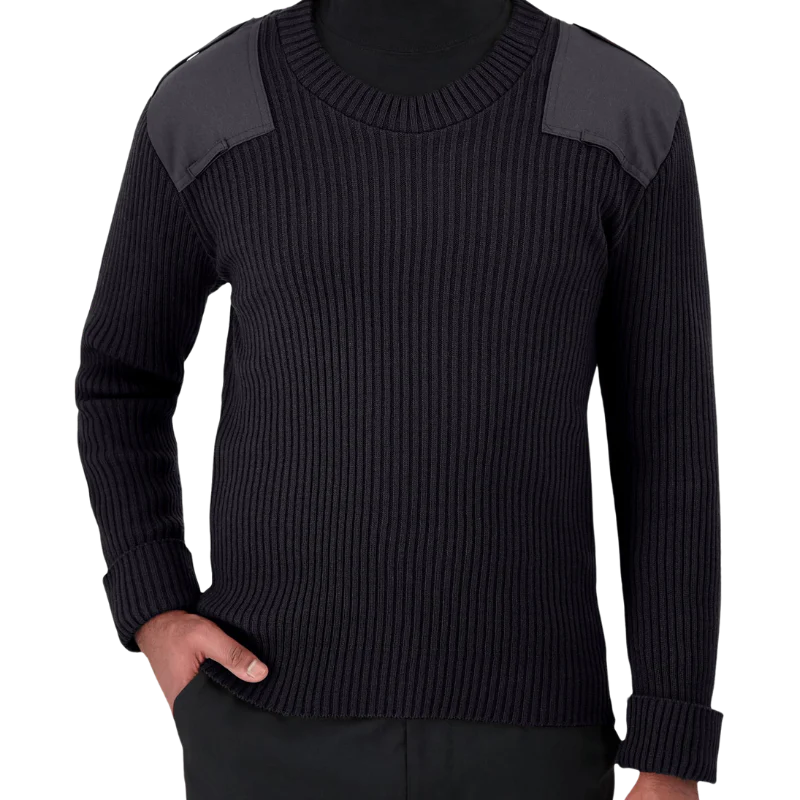 Crew Neck Rib Commando W/ Velcro Epaulets | Black, Navy - Image 3