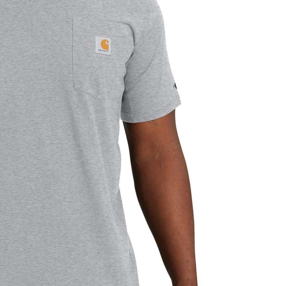 Carhartt Force Relaxed Fit Midweight Short-Sleeve Pocket T-Shirt | Basil Heather, Powder Blue, Heather Gray, Navy, Black - Image 5