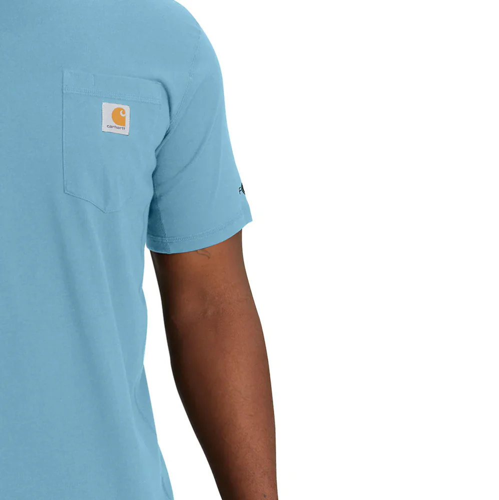 Carhartt Force Relaxed Fit Midweight Short-Sleeve Pocket T-Shirt | Basil Heather, Powder Blue, Heather Gray, Navy, Black - Image 6