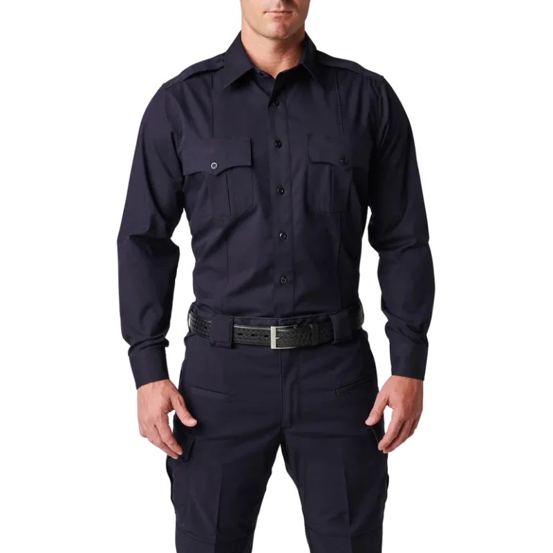 Men's NYC Metro Stryke Ripstop Long Sleeve Shirt w/ NYPD Patches | Navy - Image 3